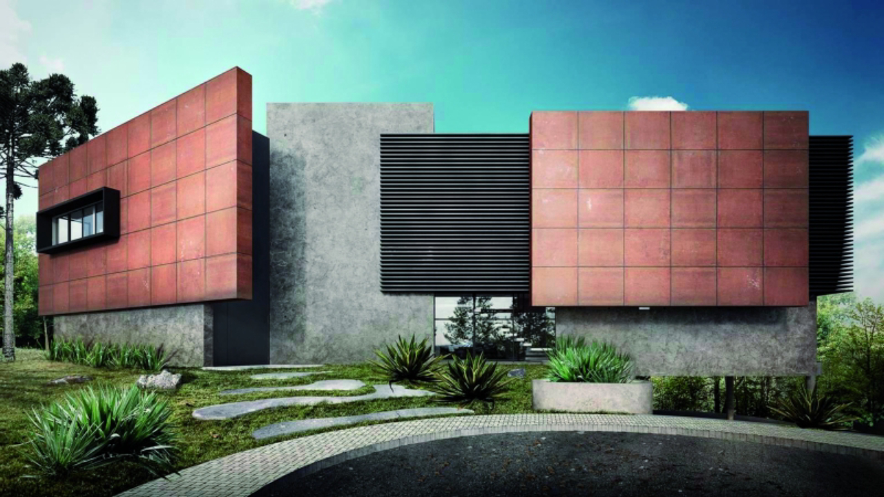 Madeira harmoniza com o sistema construtivo em obra de Maurício Melara. Foto: Divulgação
