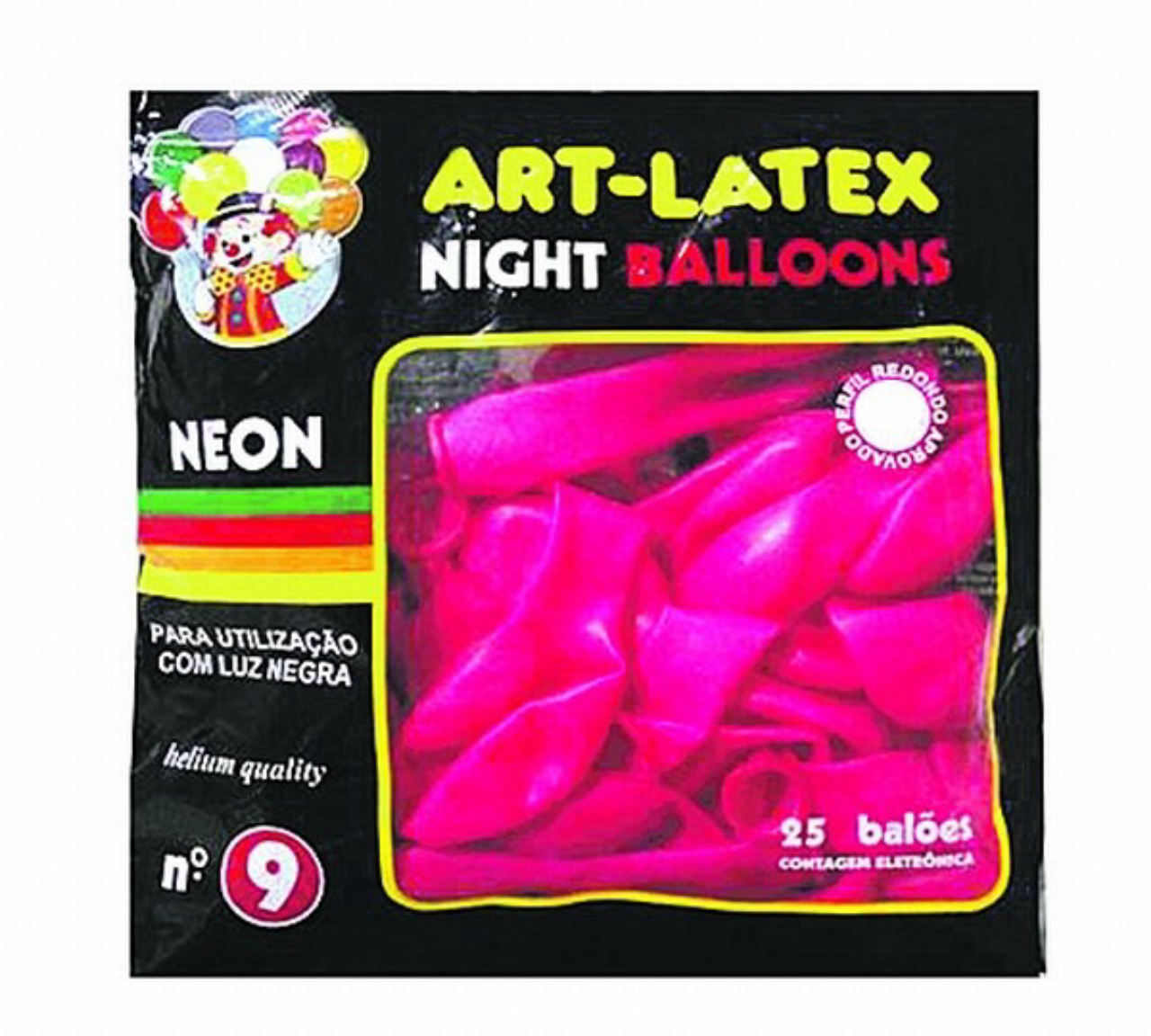 Balões de neon brilham na luz negra e deixam a decoração noturna diferente. Na Sete Festas, R$ 6,70 (25 unidades)<br>