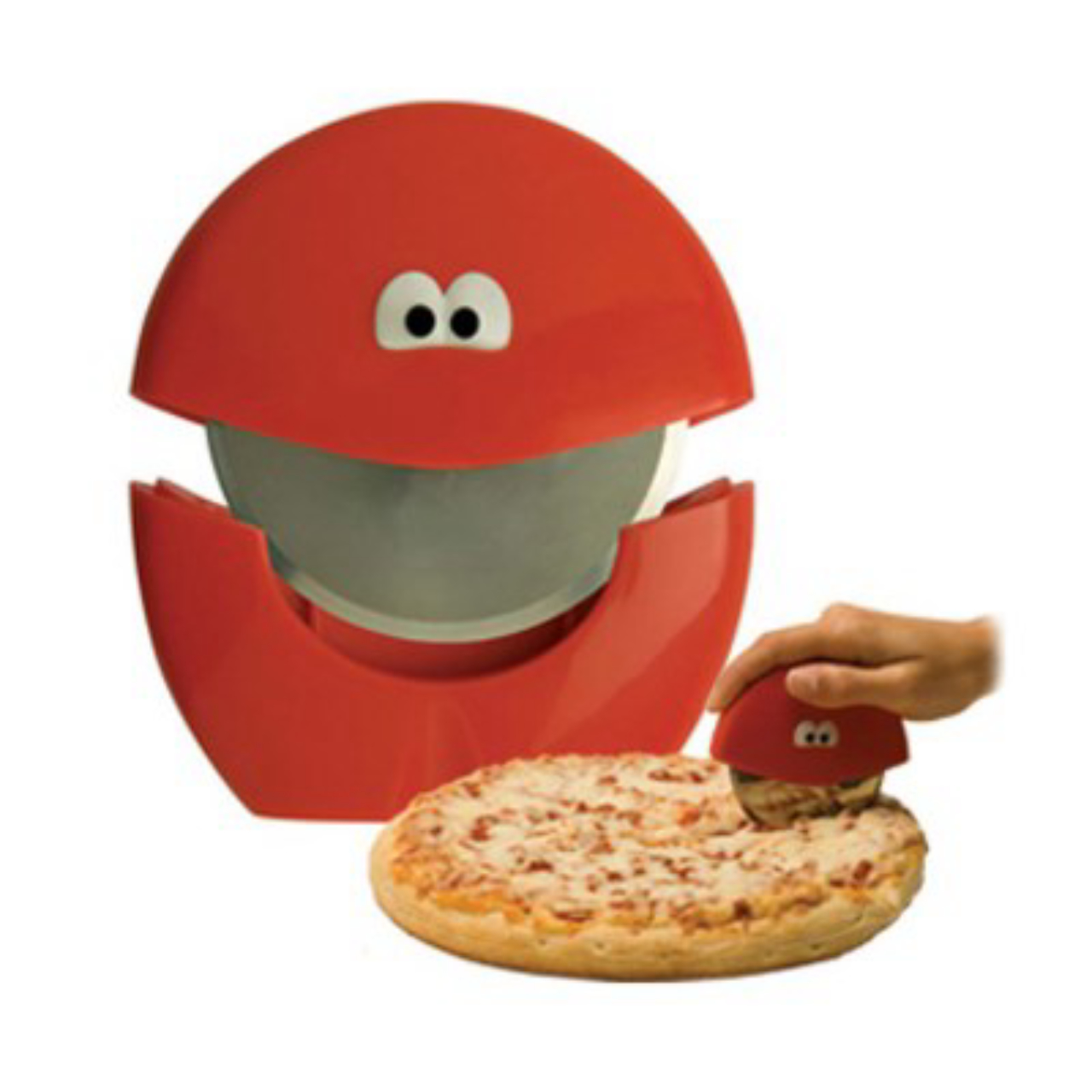Cortador de pizza Sorriso, simpático e fácil de usar. R$ 29,90 na Que Cozinha