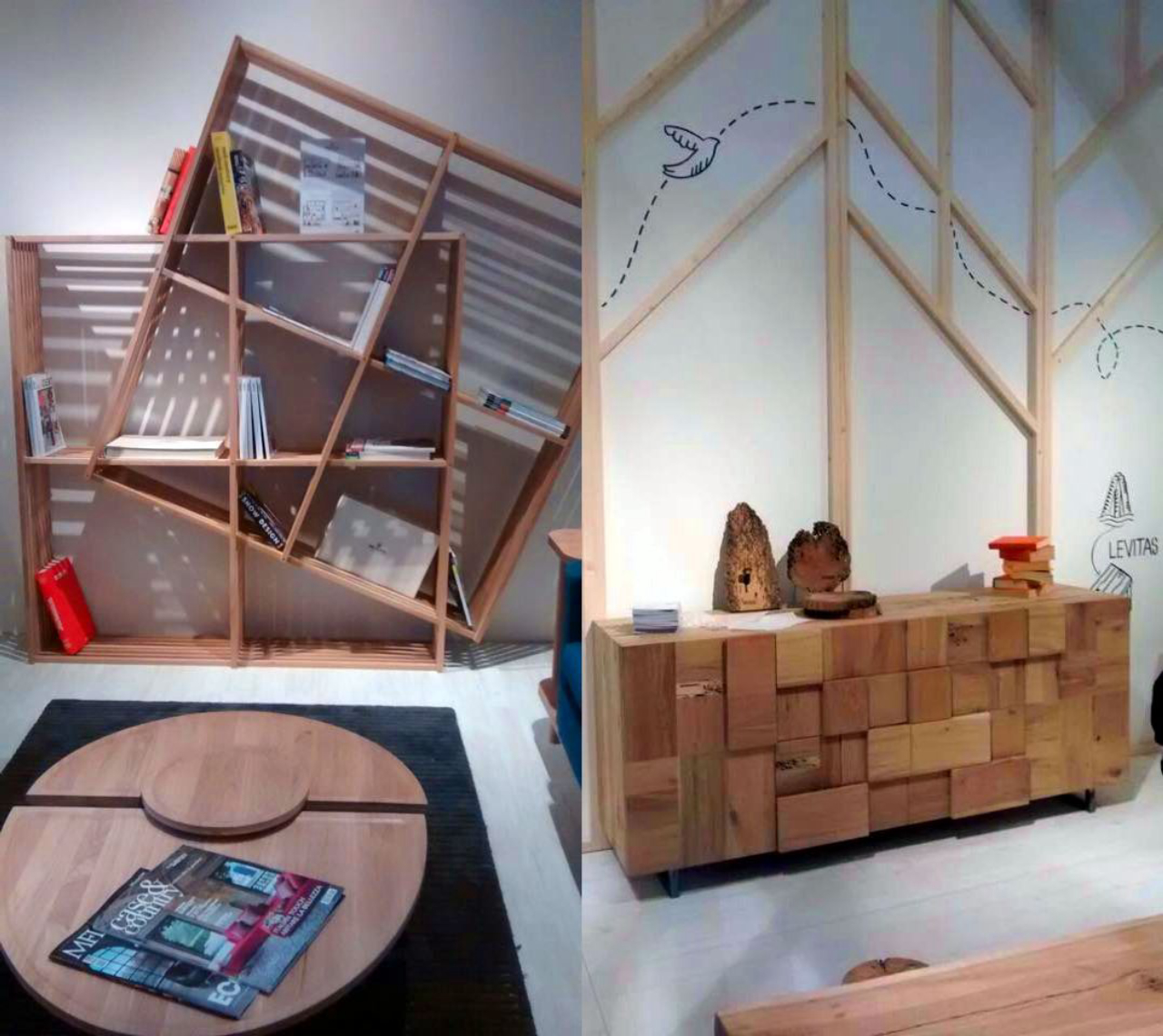 Muita madeira no Salão do Móvel de Milão