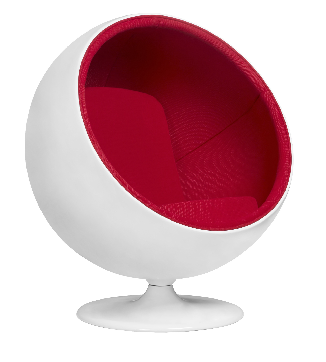 Ball Chair - A Ball Chair ou Globe Chair foi feita pelo designer Eero Aarnio em 1963. A cadeira é considerada um clássico do design industrial e seu formato geométrico cria um espaço privado para relaxar.<br>