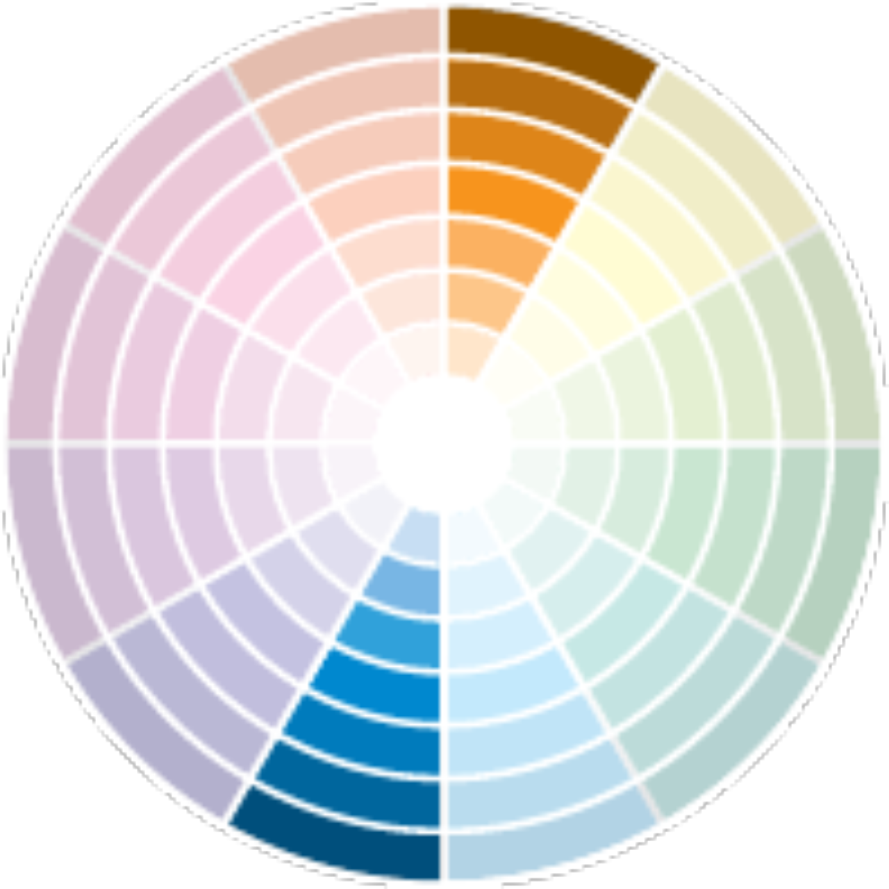 Complementares:<br>Nesta lógica de combinação, cada cor tem seu “par”. Prestando atenção ao círculo de cores, dá para observar que os opostos combinam, como é o caso do laranja com azul, amarelo e violeta, verde bandeira e roxo (como na foto do projeto da arquiteta Letícia Kunow). Segundo Henning, a combinação das complementares pode ser feita por meio dos tons “puros”, ou de suas modulações – quando há mudança na graduação de luminosidade e saturação.