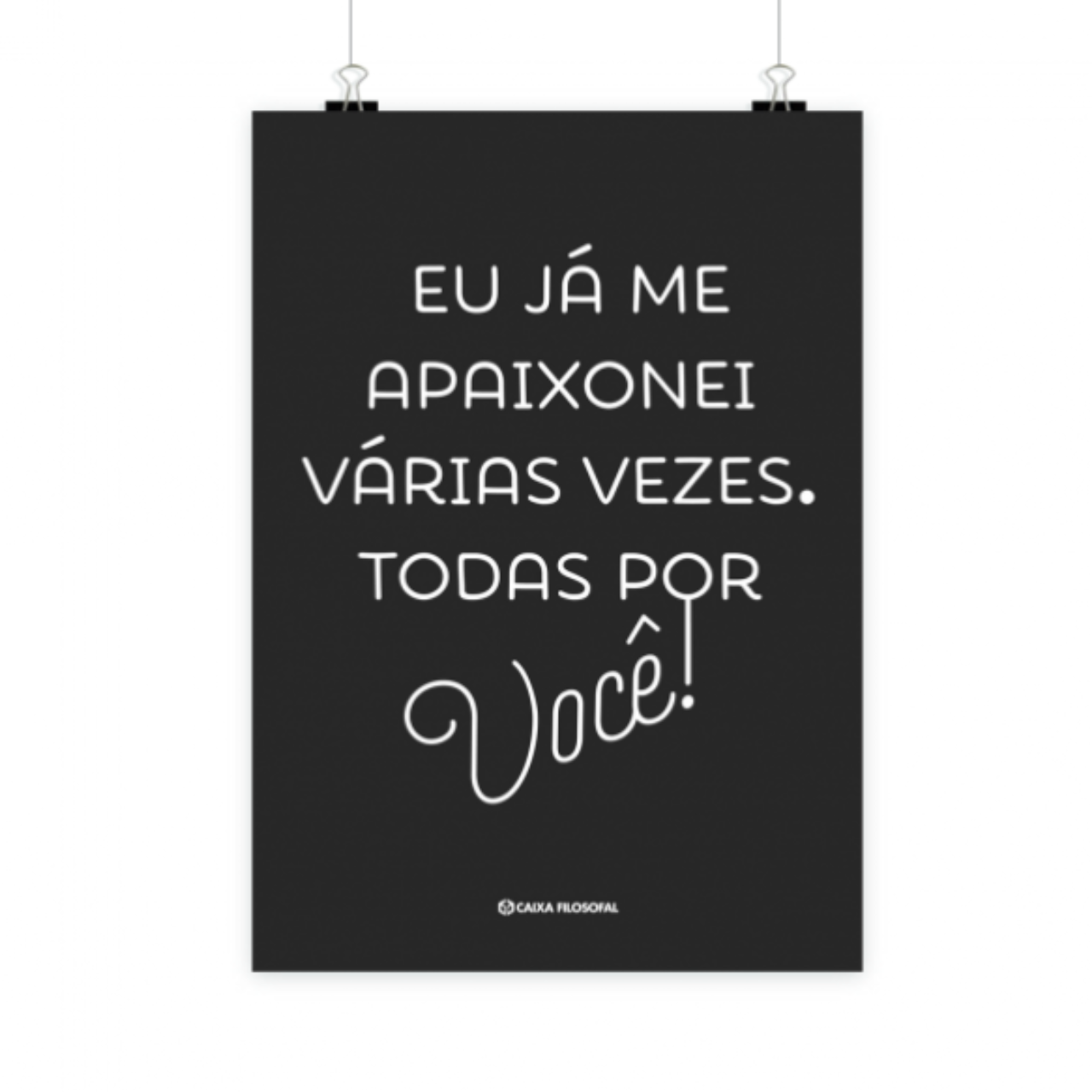 Pôster romântico e divertido da Caixa Filosofal, R$ 28.