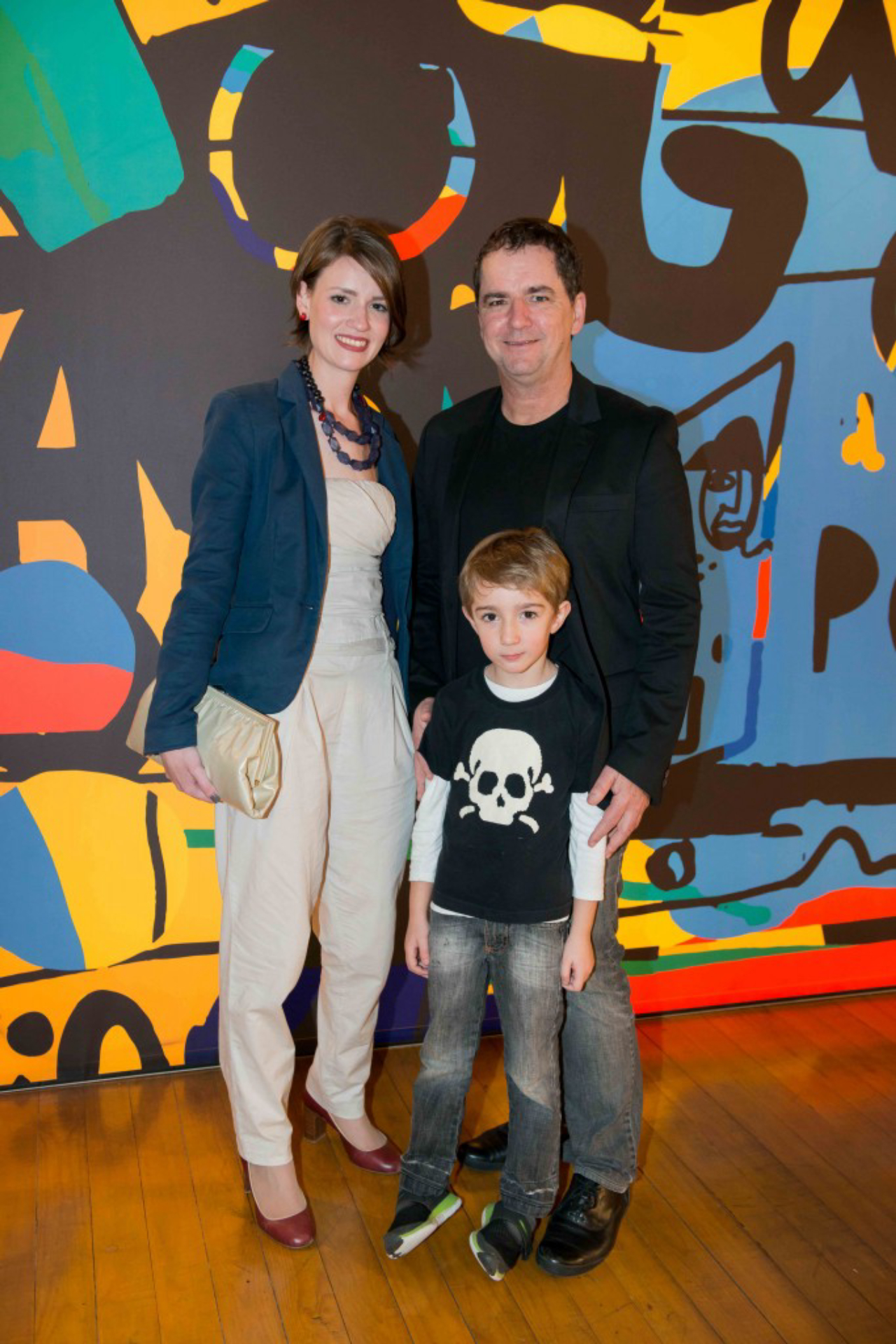 André Largura e seus filhos, Juliana e Arthur Largura.