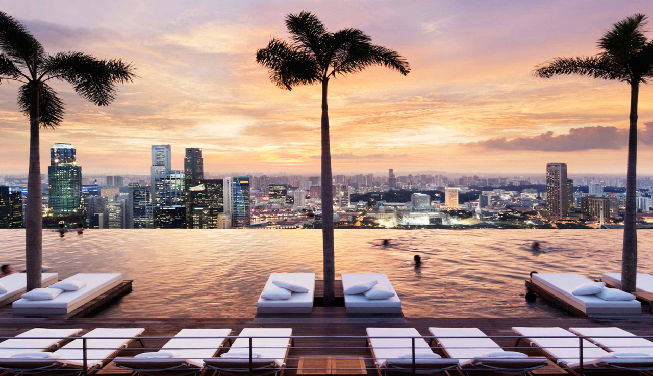 Hotel Marina Bays Sands, em Singapura. / Crédito: Divulgação.