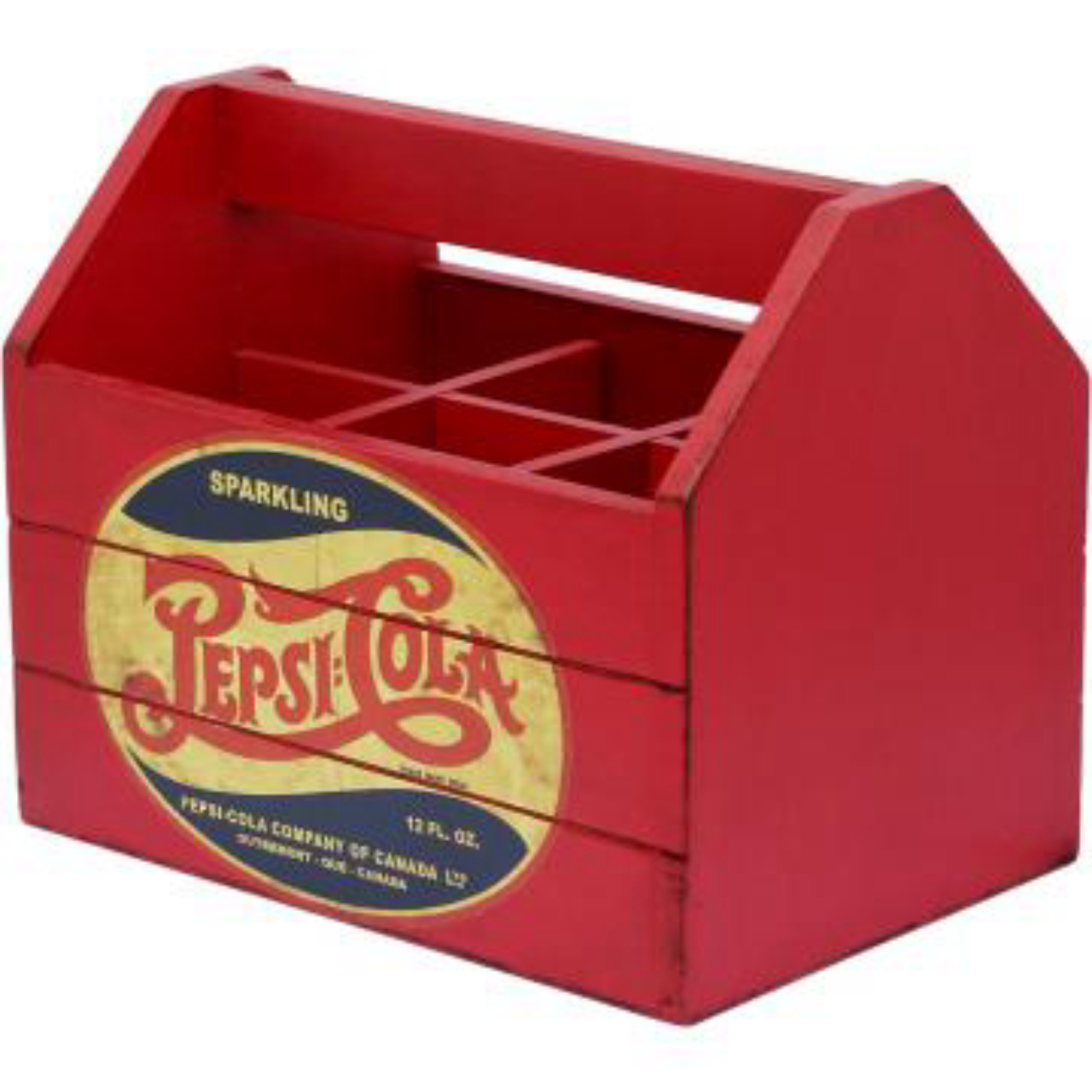 Porta-talheres Pepsi-Cola, em madeira MDF. R$ 95,00.