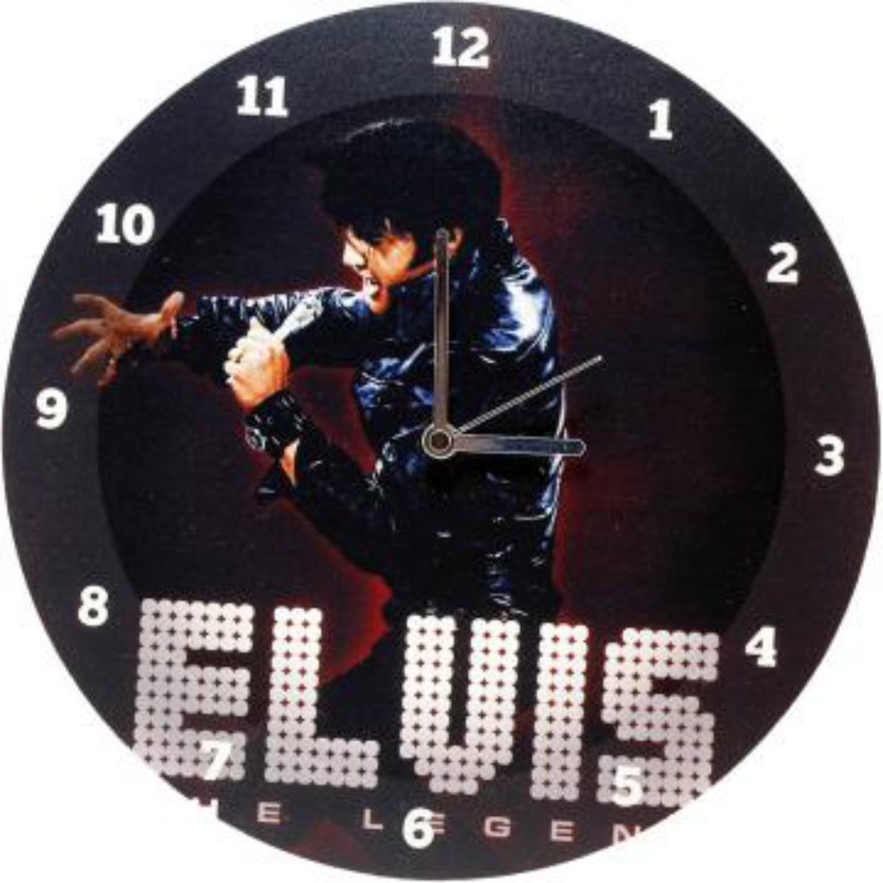 Relógio decorado Elvis Presley, The Legend. R$ 90,00.