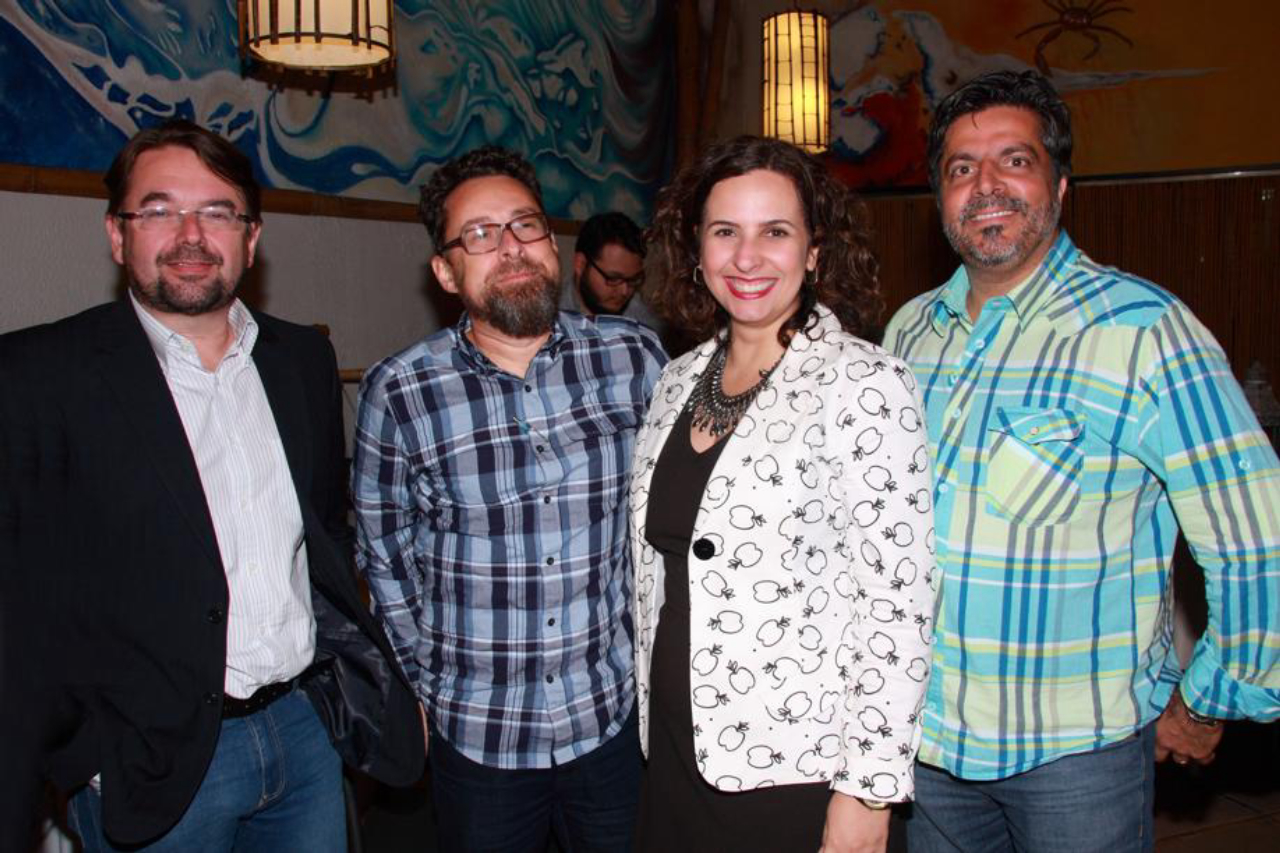 José Eduardo Almeida, diretor da Originali, os arquitetos Cleverson Tramujas e Juliana Lahóz e Eduardo Cereijo, da Asbea-PR