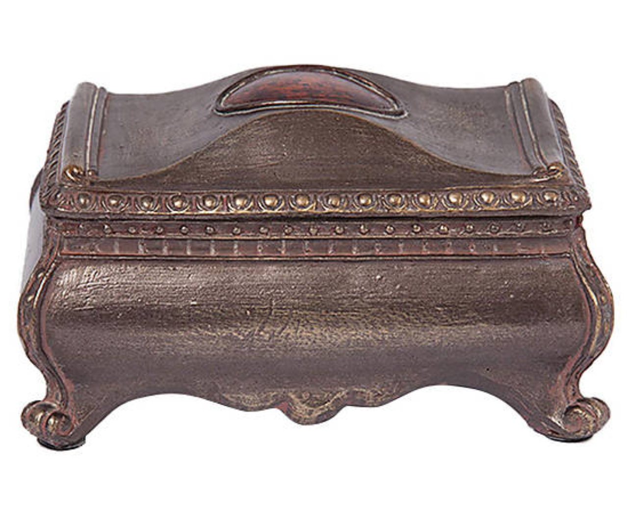 Caixa Bronzito, em poliresina. Na Westwing, R$ 54,90.