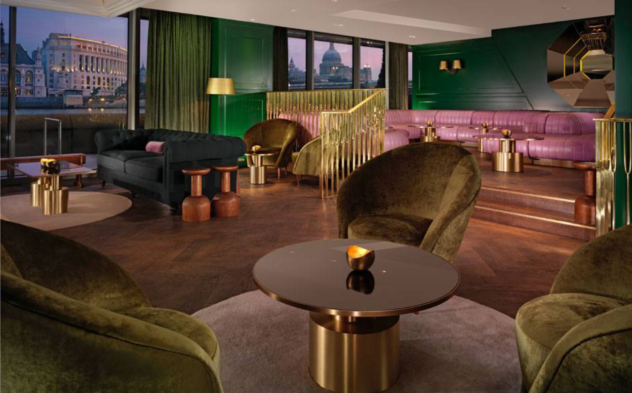     O bar do hotel Mondrian London, Dandelyan, teve o trabalho realizado pelo escritório Design Research Studio. Crédito: Divulgação