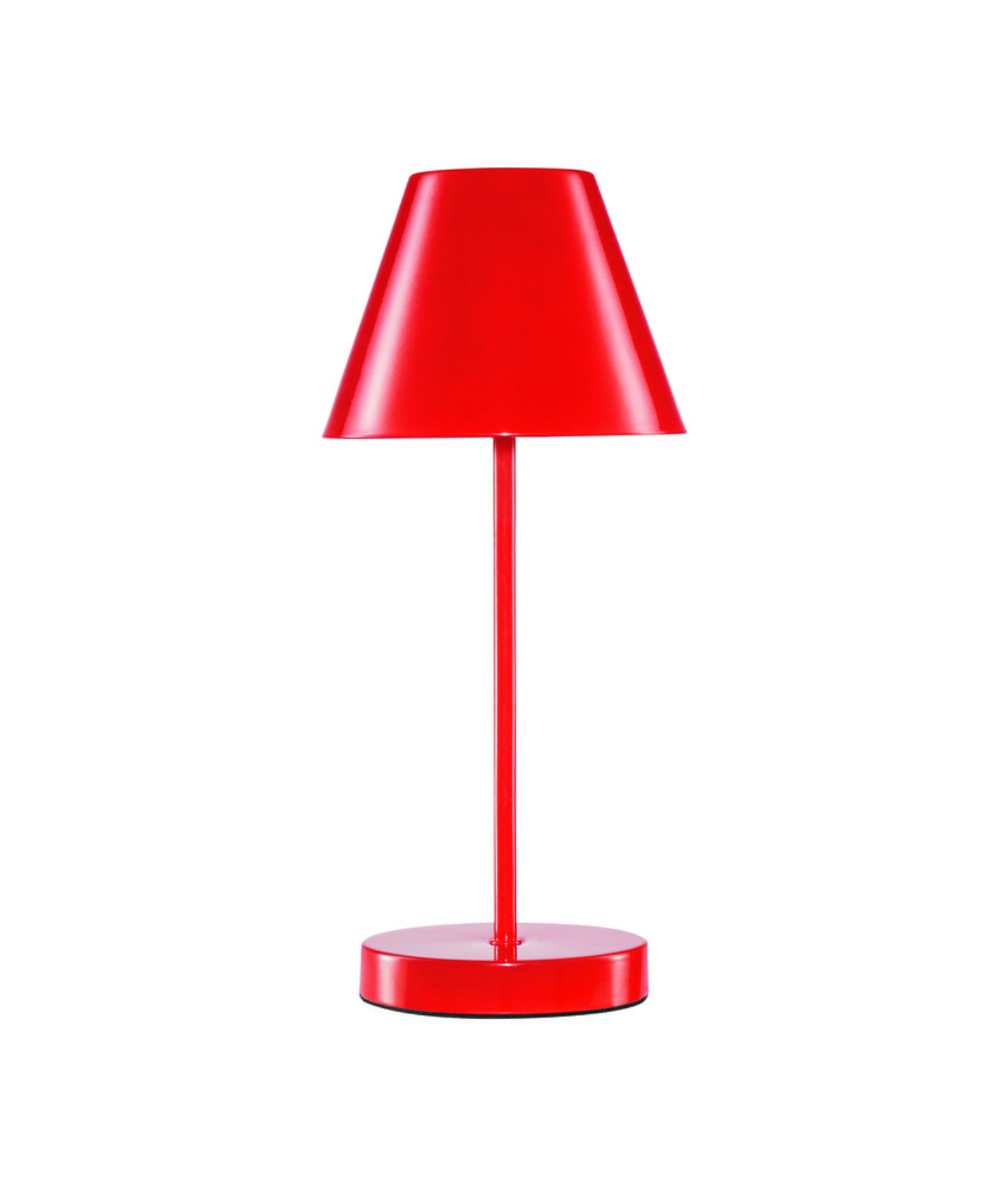 Abajur vermelho, em metal. 110V. R$ 149,90.