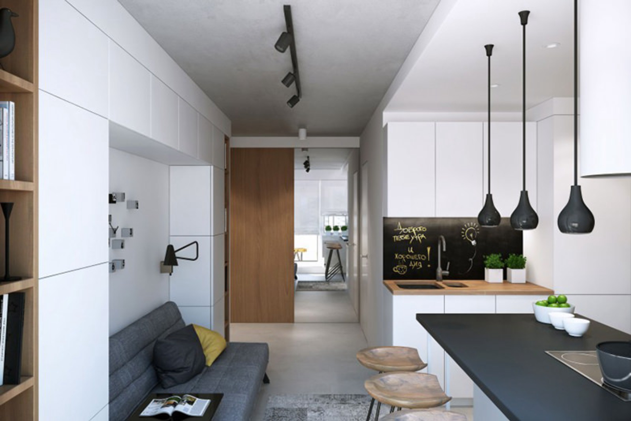 Projetada pela Geometrium, a Snigeri é uma residência que uniu a cozinha a sala de estar. Foto: Geometrium/Divulgação