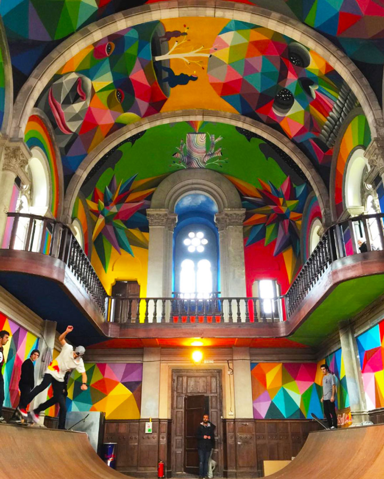 Templo virou um espaço interativo de arte e esporte.<br>Foto: Red Bull Media / Divulgação.
