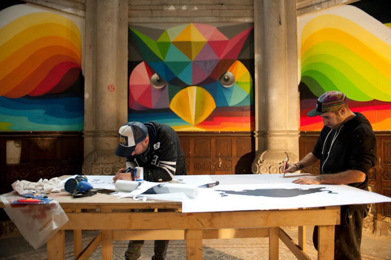 Trabalho foi realizado no interior da igreja que se transformou em espaço de arte com pista de skate.<br>Foto: Red Bull Media / Divulgação. 