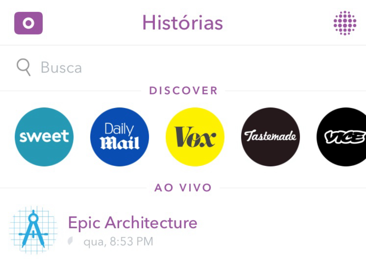 Seção "Ao Vivo" do Snapchat tem hoje o tema "Epic Architecture".