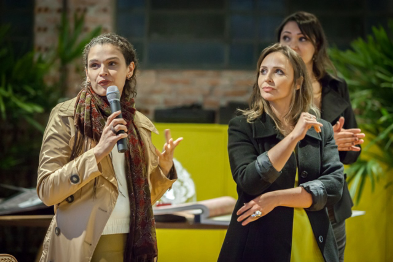 Daliane Nogueira, Larissa Jedyn e Andrea Colin Corrêa, durante a apresentação Insights de Milão. 