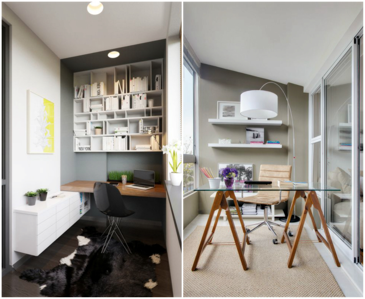 Transforme a sua sacada num lindo escritório e aposte na iluminação natural (imagem: (imagens: Home Designing e Portal Casa)