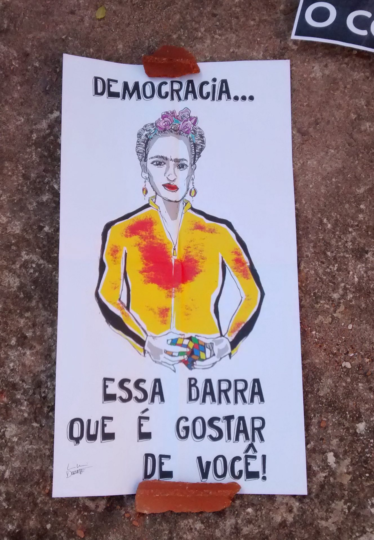 A temática que os artistas usaram para montar seus lambes foi: "democracia"<p></p><p>Foto: Amanda Milléo / Gazeta do Povo)</p>