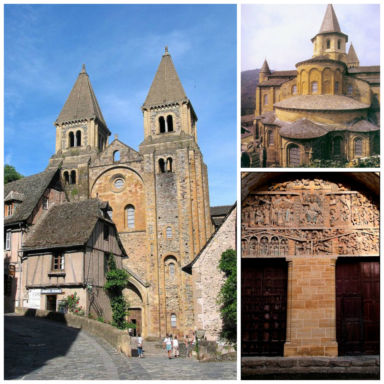 A Abadia de Saint-Foy, de estilo românico, era parada obrigatória dos peregrinos do caminho de Santiago de Compostela. Fotos: Pinterest/Reprodução
