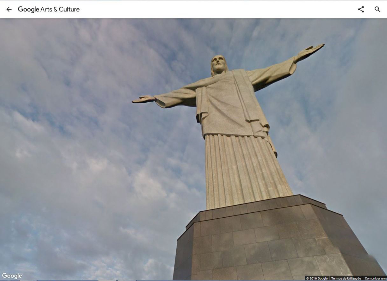Passeio em 360° pelo Cristo Redentor.<br>Imagem: Reprodução / Google 