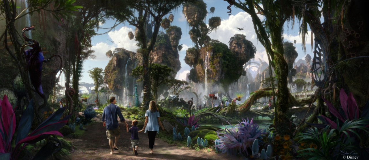 Projeto da ala Avatar, que deve estrear em 2017. Foto: Walt Disney Imagineering/Divulgação