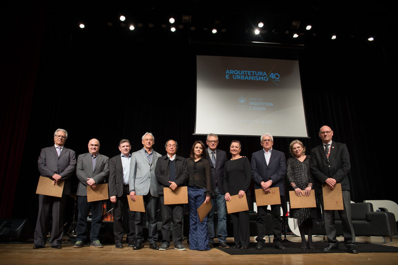 Ex-coordenadores homenageados pelo curso de Arquitetura e Urbanismo (Divulgação/Edjane Madza)