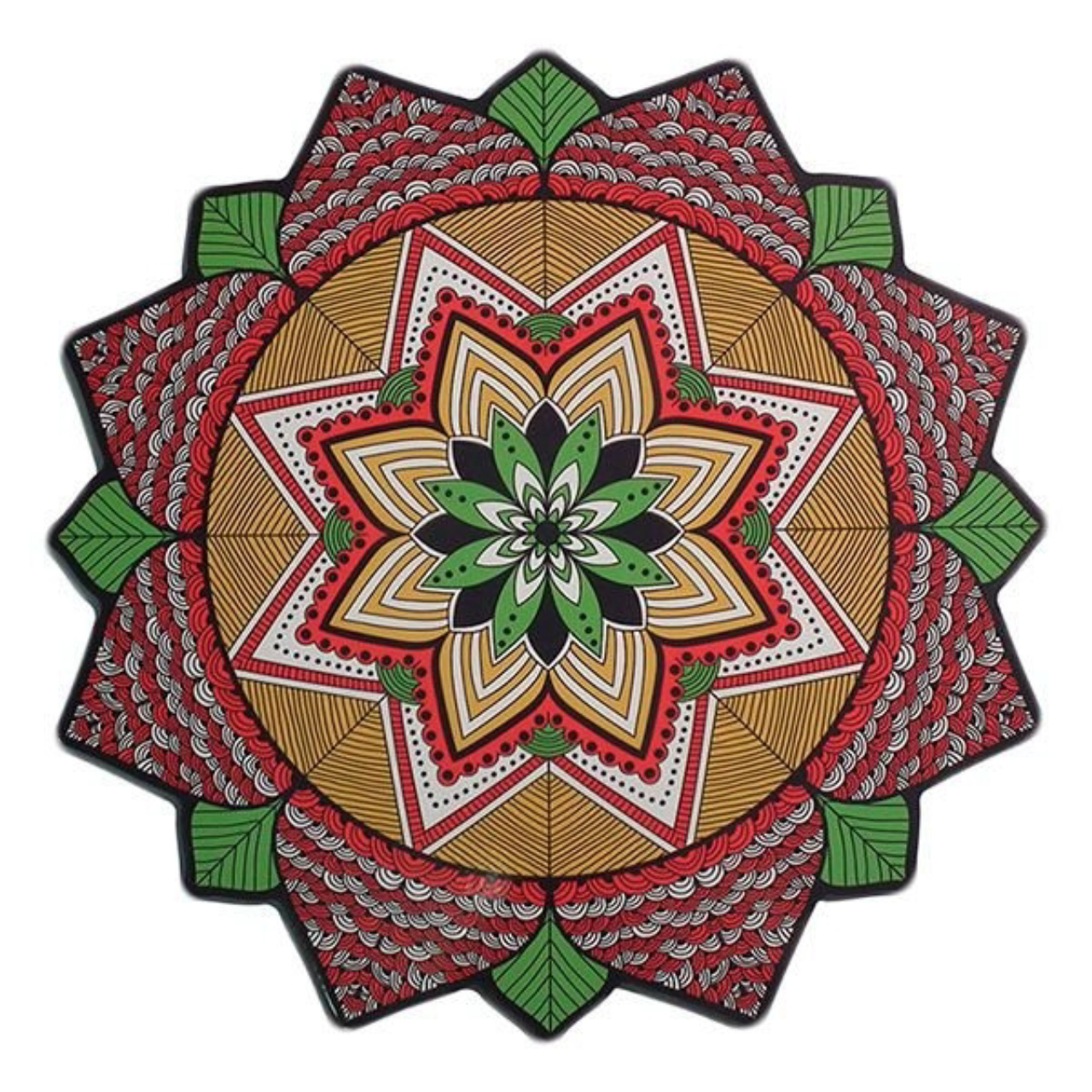Mandala Shakti em MDF, 38cm. Na Arte &amp; Sintonia, R$ 44,90. Foto: Arte &amp; Sintonia/Reprodução