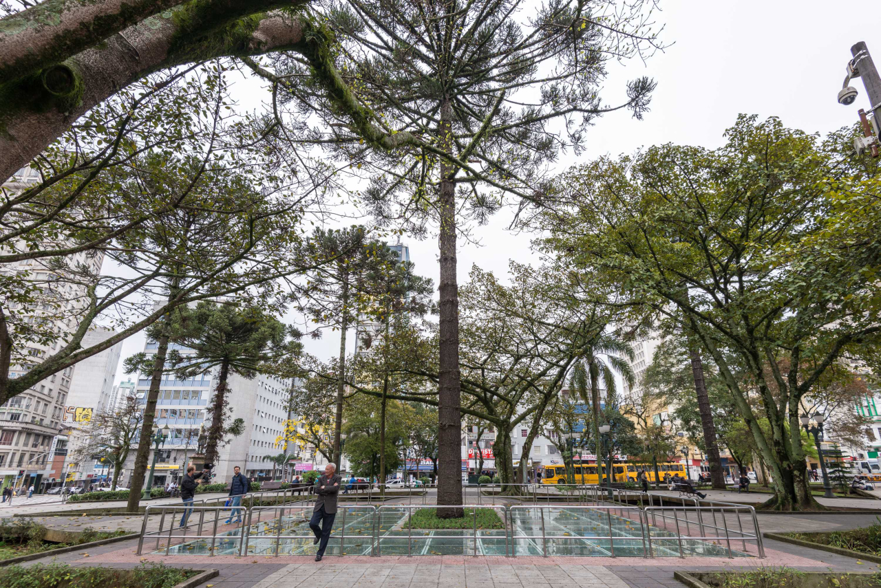Praça Tiradentes foi uma das primeiras da cidade, e hoje preserva o assoalho original da região (Fernando Zequinão/Gazeta do Povo)