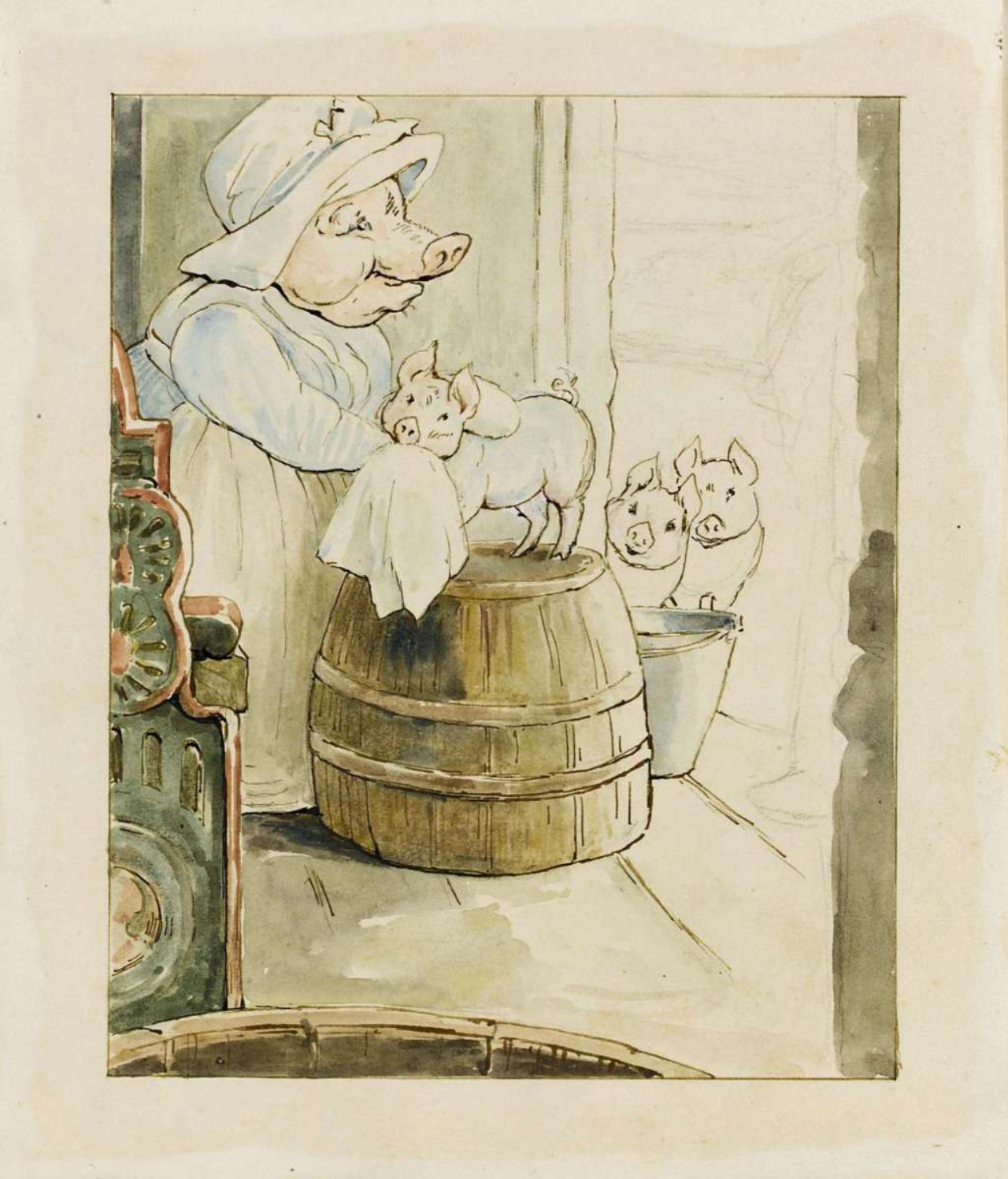 Desenho feito pela escritora e ilustradora inglesa Beatrix Potter, famosa pela criação de histórias infantis (Reprodução/San Francisco Chronicle)