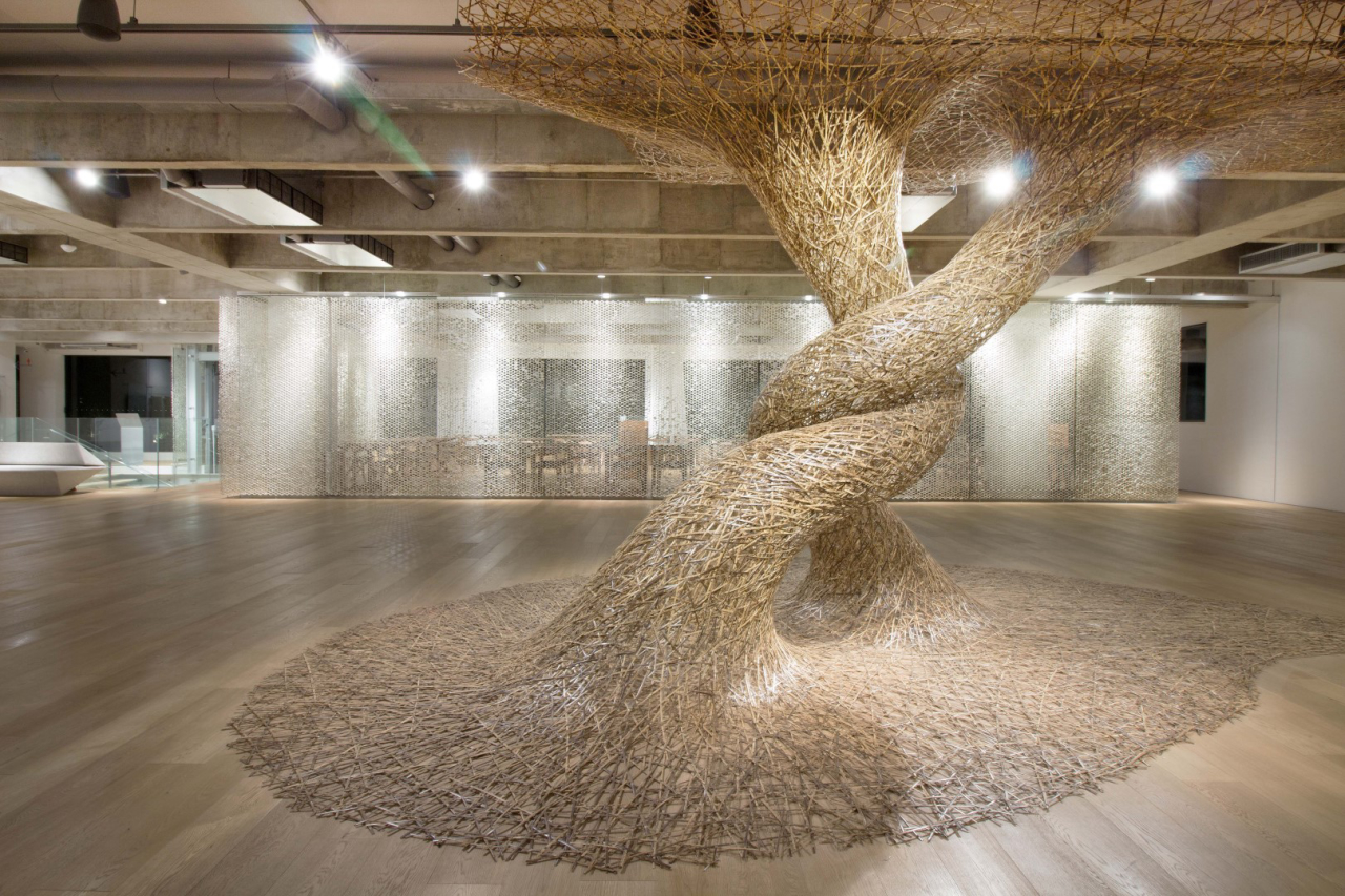 Uma exposição sobre bambu é um dos destaques da Japan House. 