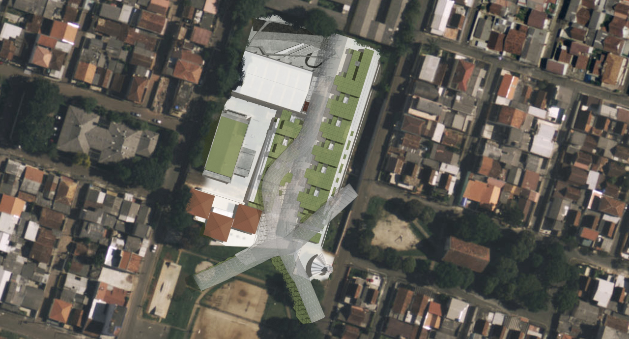 Vista do local em que será instalada a Rua da Cidadania da regional CIC. Imagem: Ippuc/Divulgação