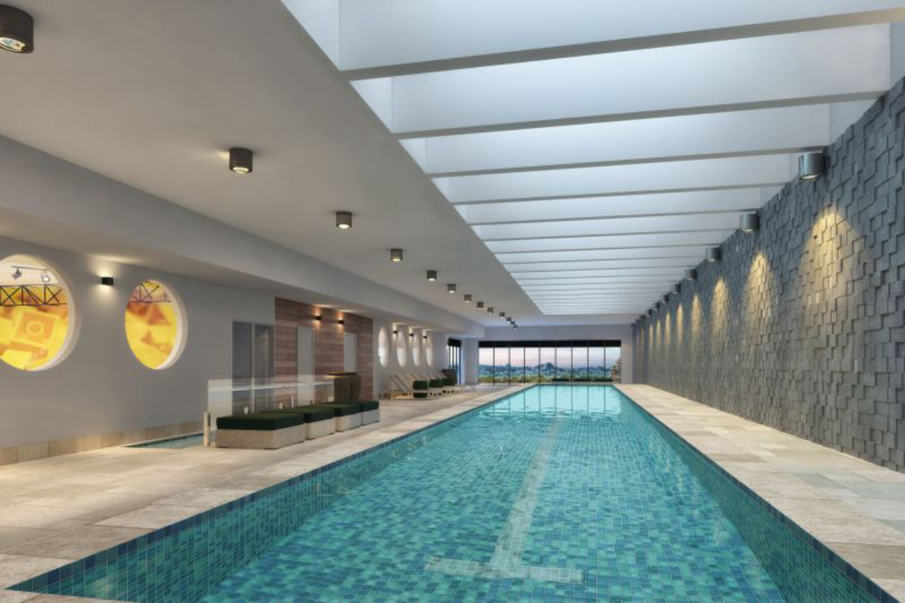 Projeto inclui duas piscinas aquecidas. Foto: Divulgação.