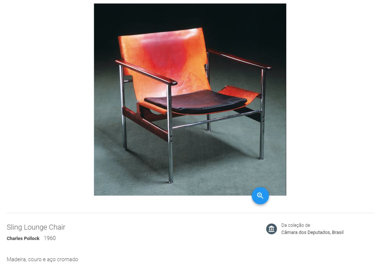 Charles Pollock foi o criador da famosa "Executive Chair". A Câmara tem em seu acervo a Sling Lounge Chair, criada pelo designer em 1960. O preço? R$ 12 mil.<br>Foto: Câmara dos Deputados/Reprodução