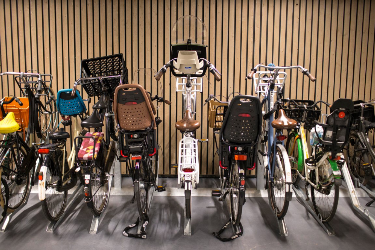 A special section in a new underground bike parking garage for bigger bikes, which usually have children’s seats attached, in Utrecht, The Netherlands, Aug. 22, 2017. Utrecht is the Netherlands’ fastest growing city and also one of the world’s most bike-friendly places in one of the world’s most bike-friendly countries. (Ilvy Njiokiktjien/The New York Times)