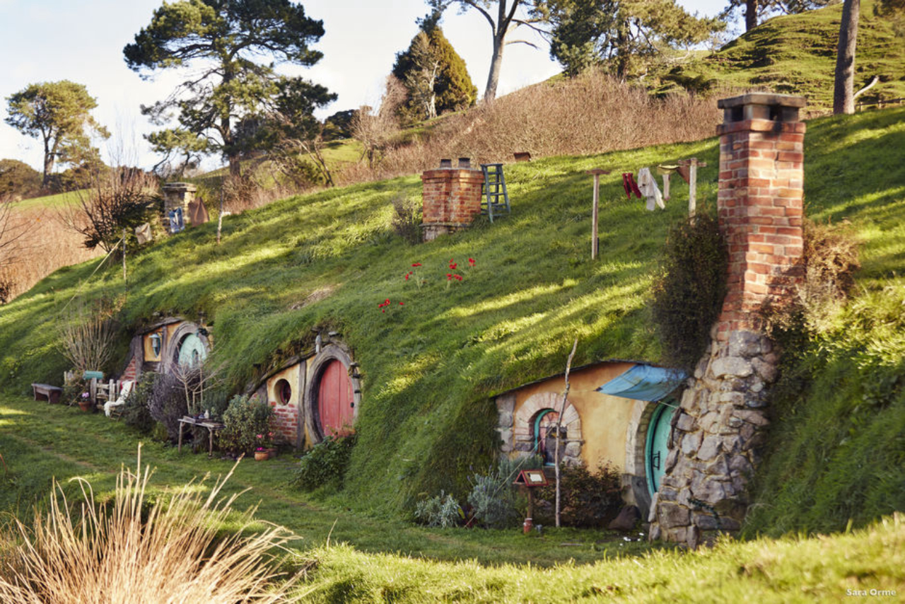 Parte do Hobbiton Movie Set, na em Matamata, Nova Zelândia. Foto: divulgação.