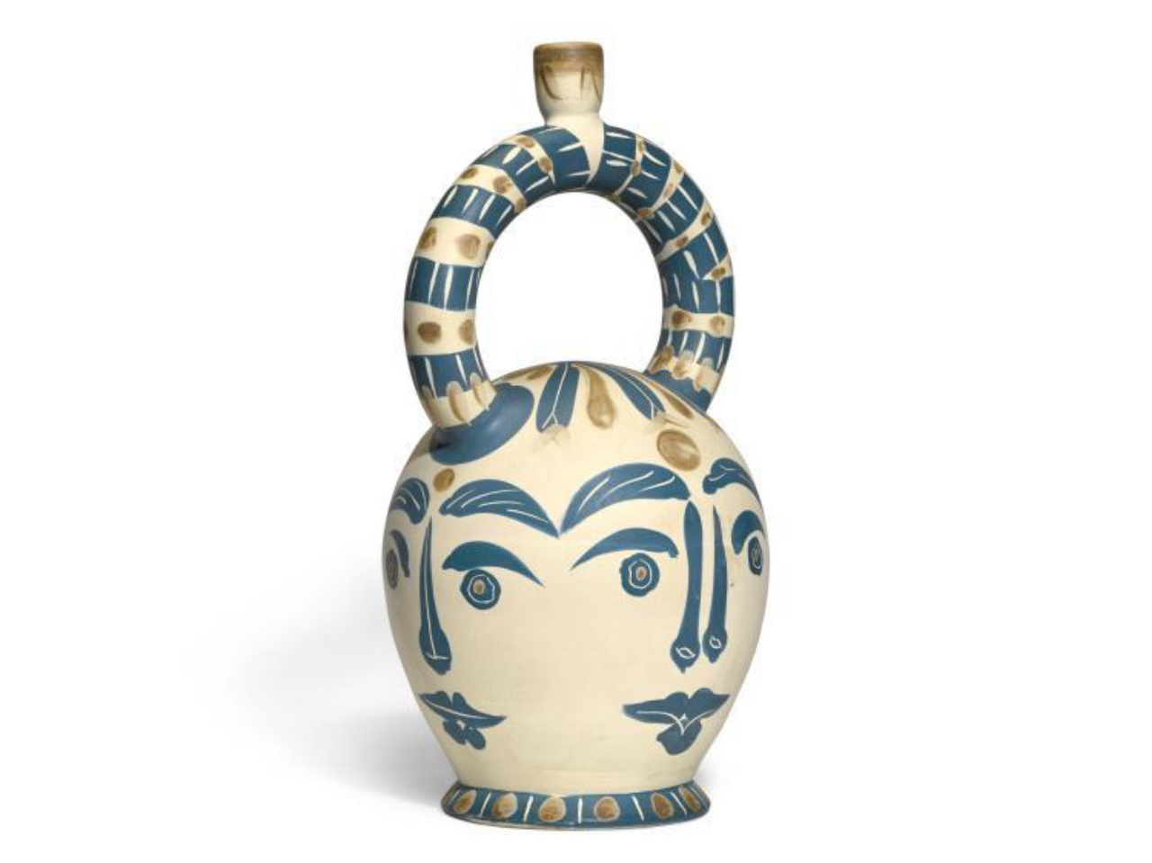 "Vase aztèque aux quatre visages" (vaso asteca com quatro faces) teve lance inicial de 40 mil libras. Pintado em 1957. Foto: divulgação