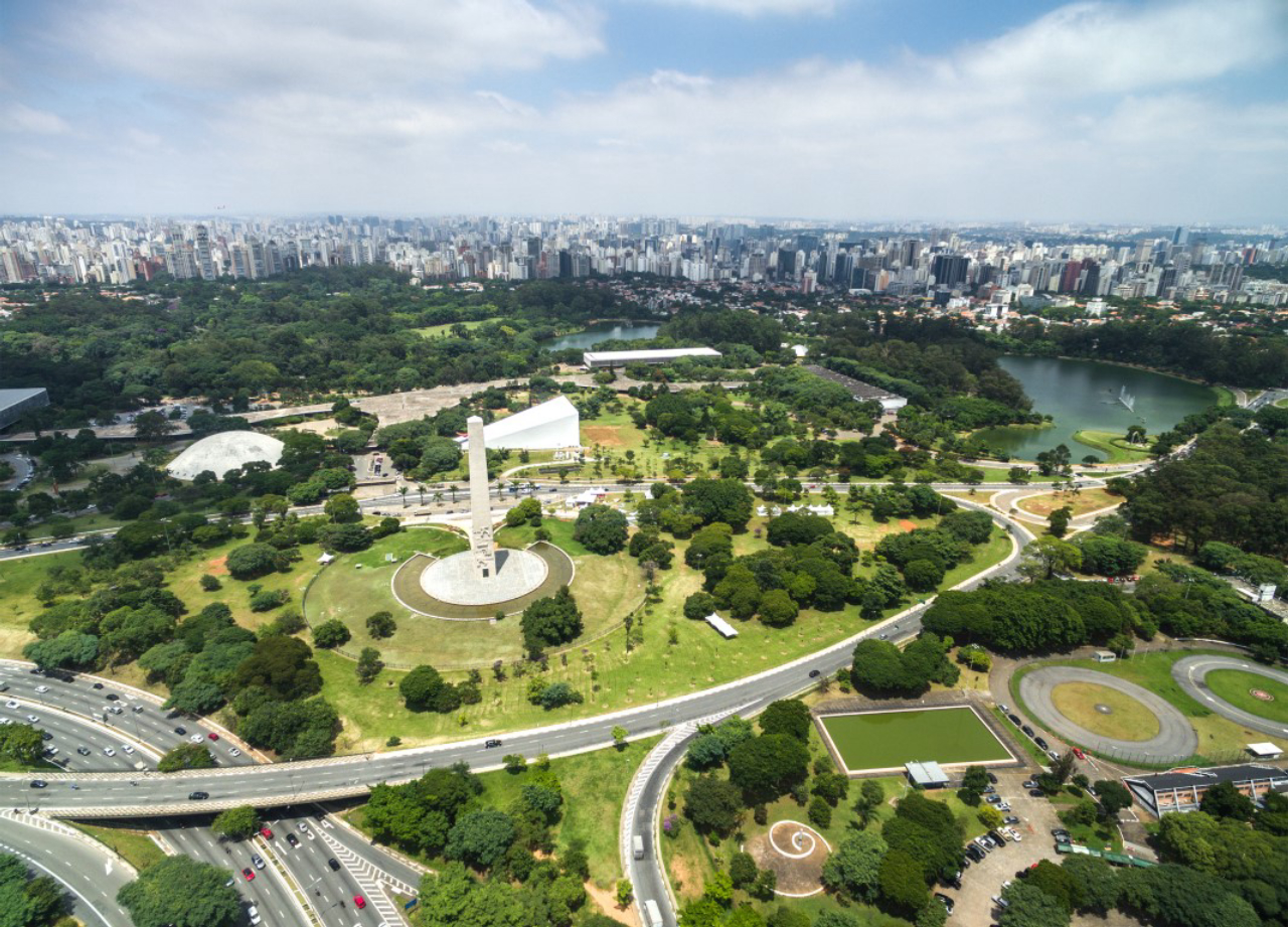 Aerial view of Ibirapuera in Sao Paulo, Brazil