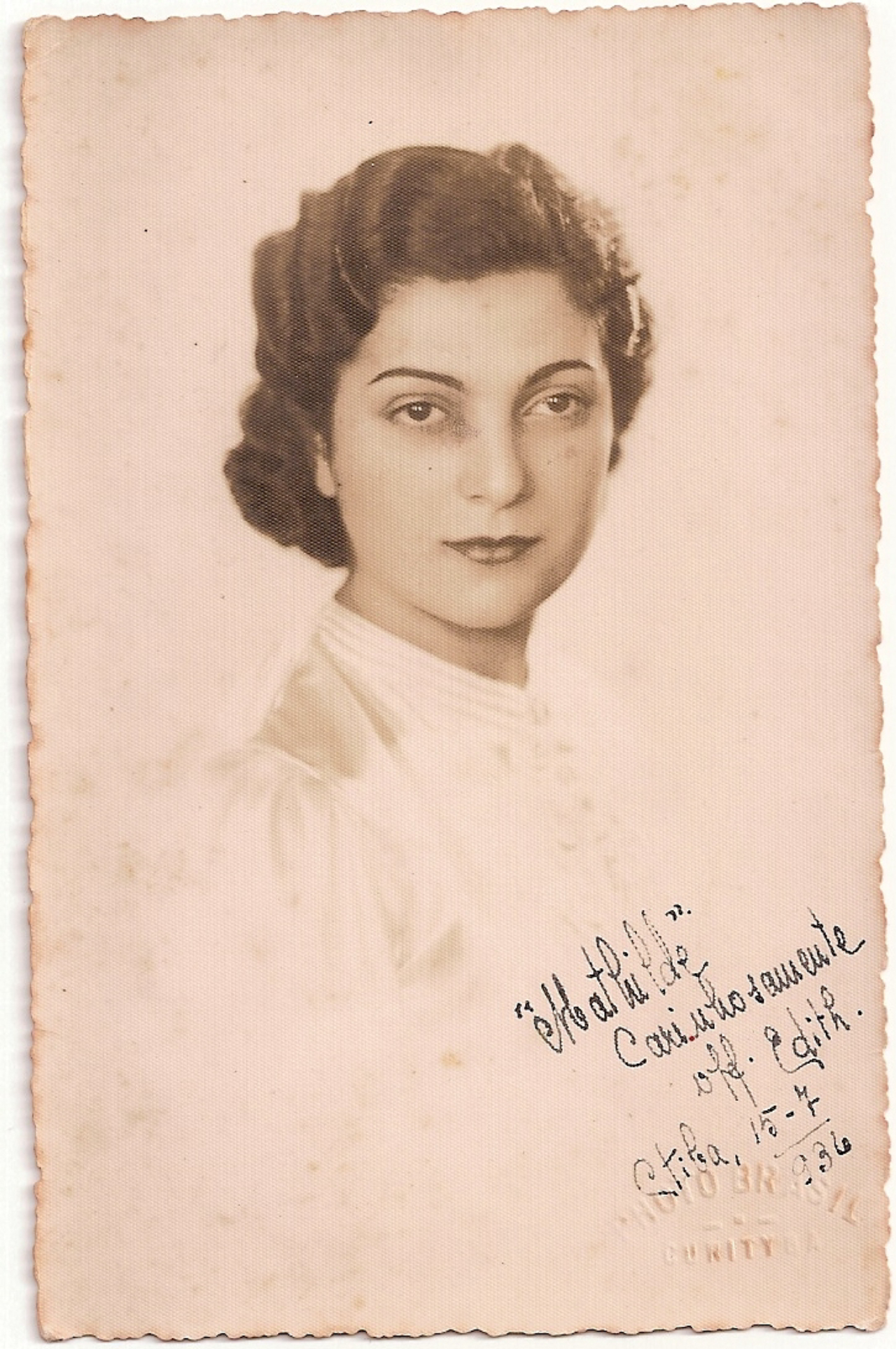 Edith Karam, em 1936. Foto: Acervo pessoal família Karam. 