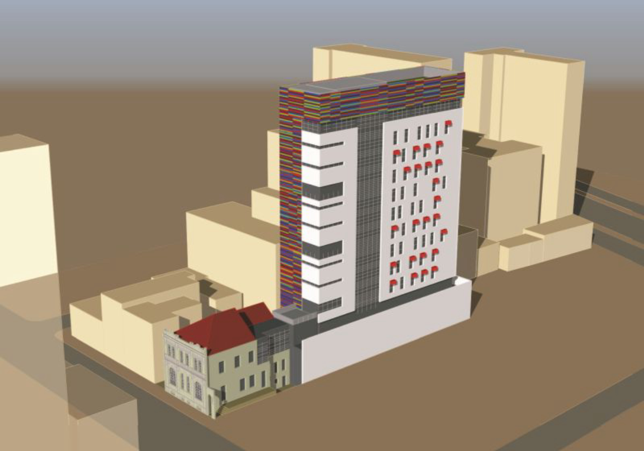 A perspectiva do prédio, de outro ângulo. Imagem: Meta Arquitetura/Divulgação