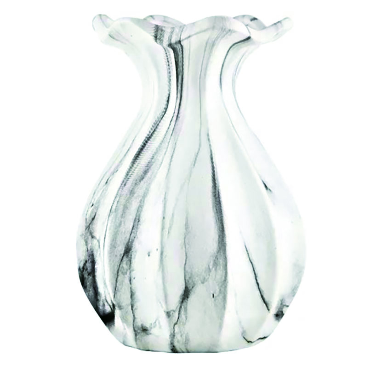 Vaso em cerâmica com<br>efeito mármore. Preço<br>R$54 na Bergerson<br>Presentes.