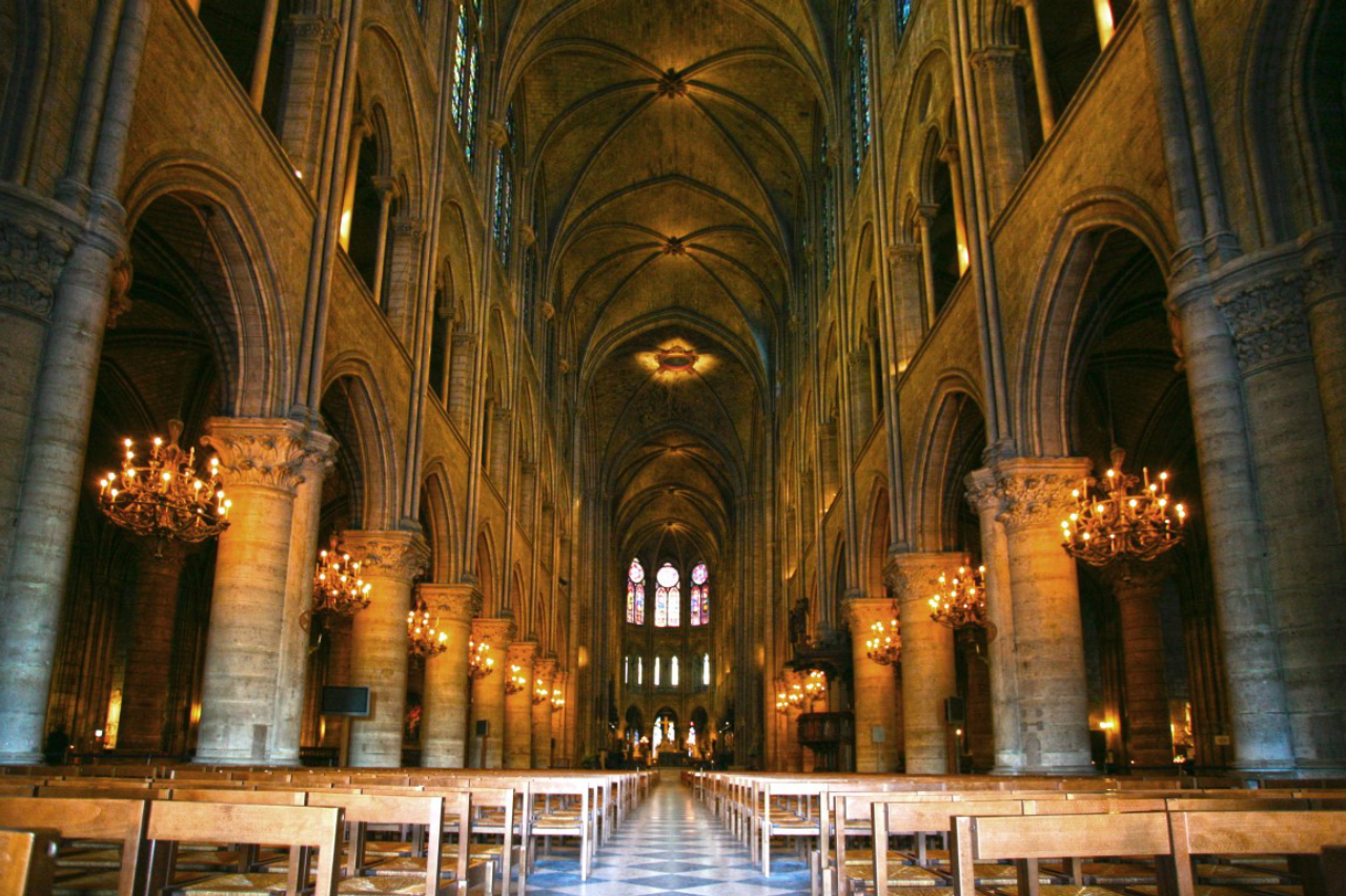 Notre Dame de Paris carhedral interior nav