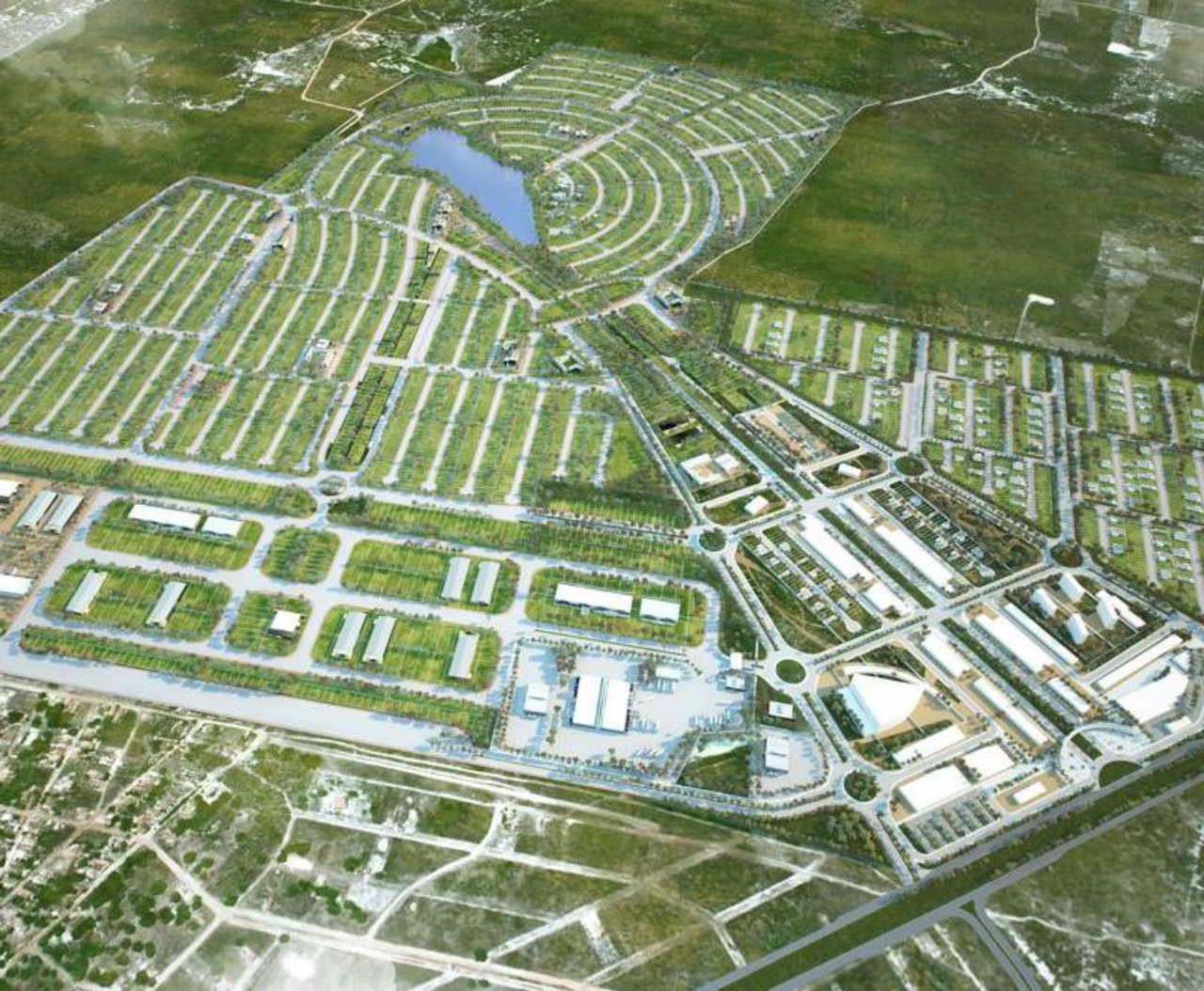Projeção mostra como ficará a Smart City Laguna quando estiver pronta. Essa será a primeira cidade inteligente social do mundo. Imagem: Divulgação
