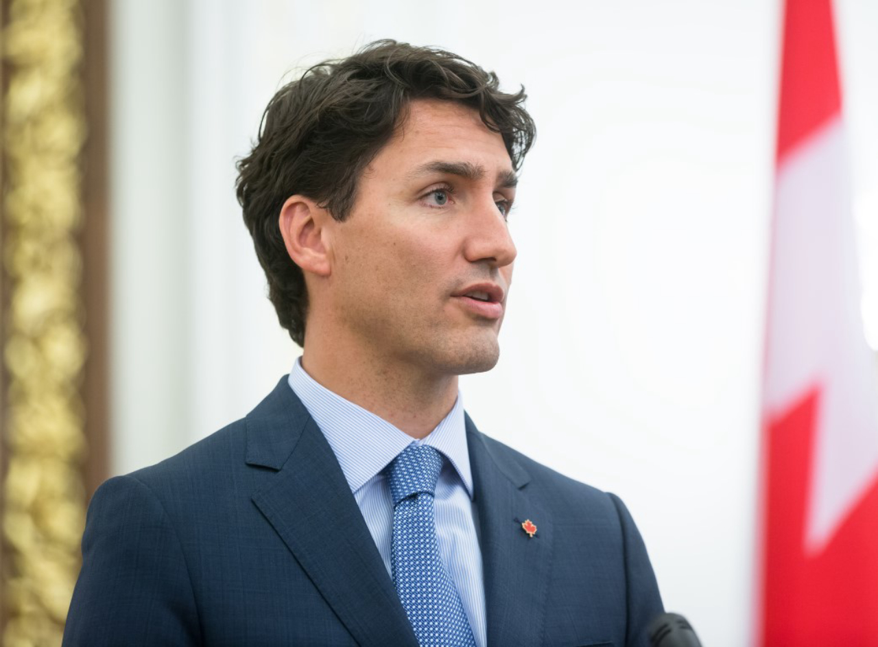 KIEV UKRAINE - Jul 11 2016: Prime Minister of Canada Justin Trudeau during his official visit to Kiev Ukraine