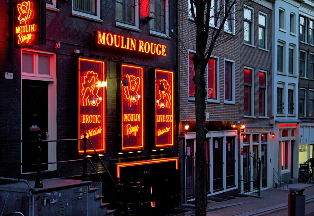 AMSTERDAM, NETHERLANDS - MARCH 26: Red light district called De Wallen on March 26, 2013 in Amsterdam