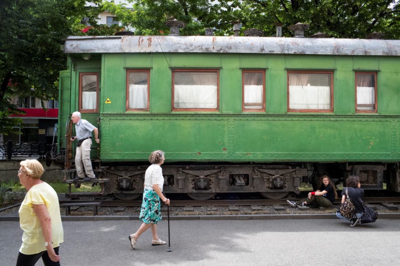 Stalin’s personal railway carriage, kept at the Joseph Stalin Museum, in the Soviet dictator's home town of Gori, Georgia, May 6, 2019. The tone throughout the museum is admiring, a stirring narrative about a poor kid who, against long odds soared to the heights of power. Omitted are his millions of victims. (Daro Sulakauri/The New York Times)