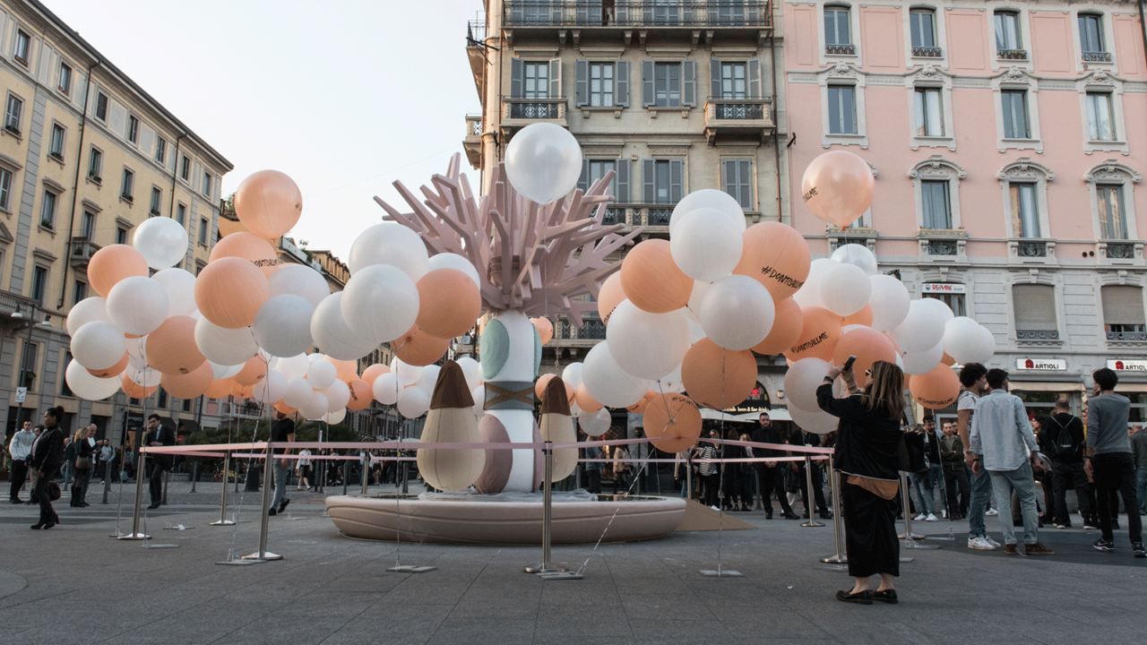 Obra de Elena Salmistraro para Timberland. Foto: FuoriSalone/Divulgação