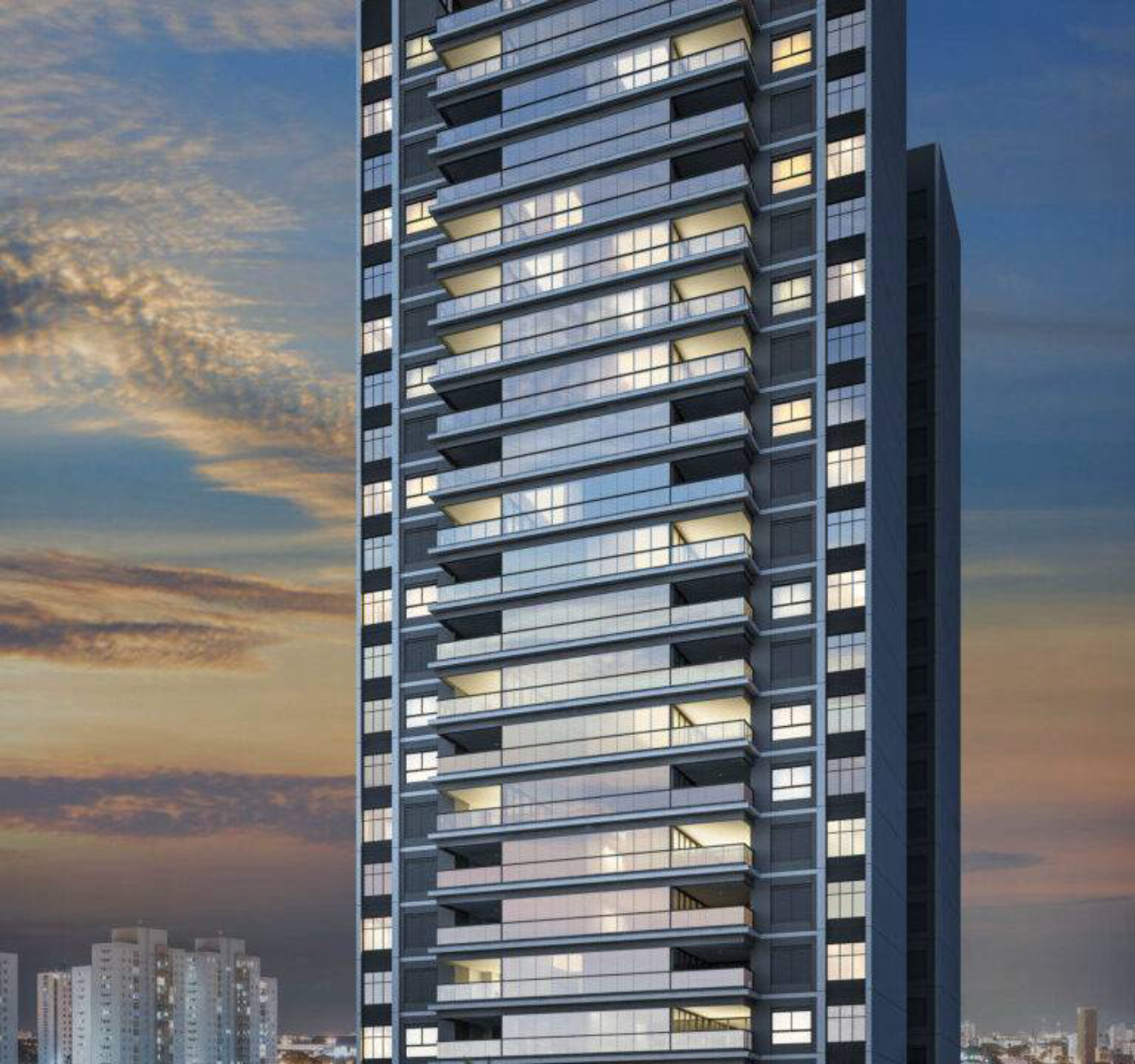 Fachada do Edifício Lumini, em Londrina. Imagem: divulgação