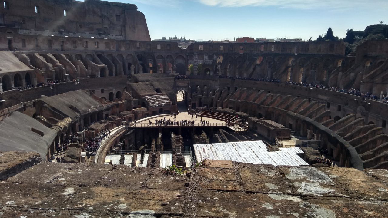 Vista da arena do Coliseu em 2019. 