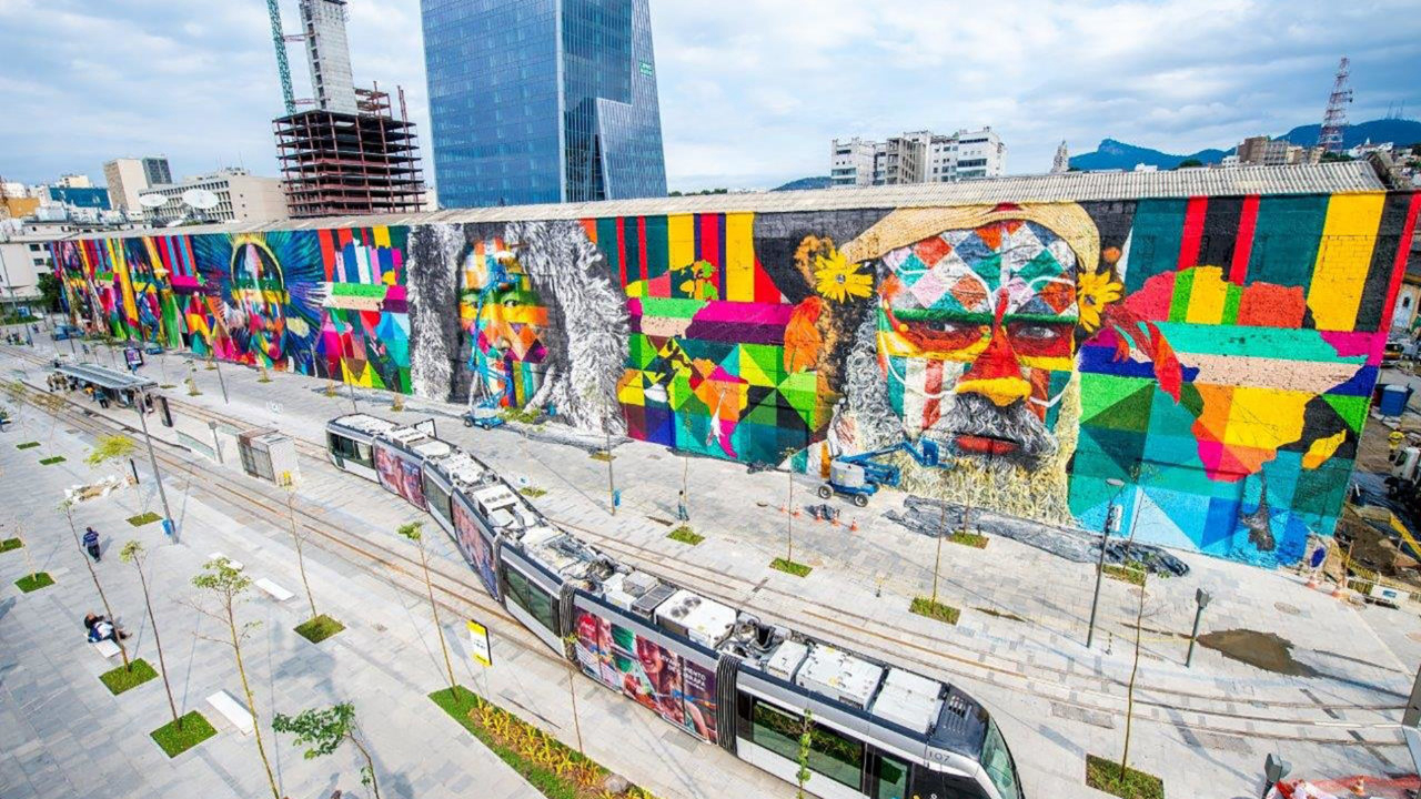 Mural Etnias, feito no Rio de Janeiro em 2016.