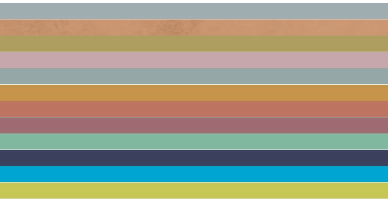 Linha do tempo das cores do ano da Suvinil nos últimos 10 anos.